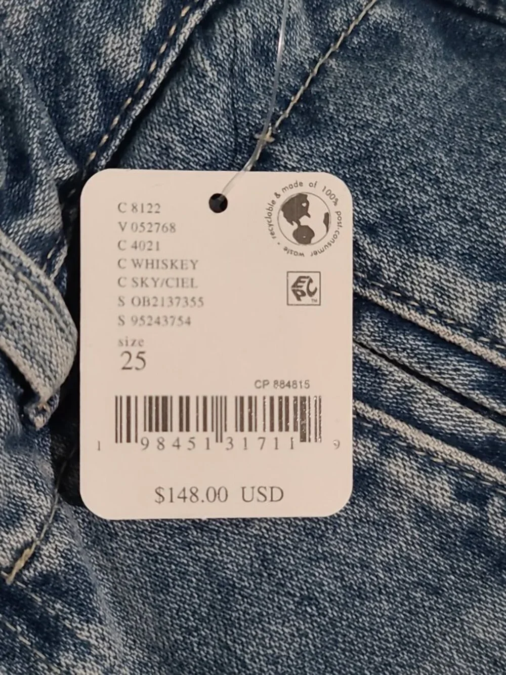 Free People CARNIVALE LOW RISE BOOTCUT Jeans Size 25 Blue NWT